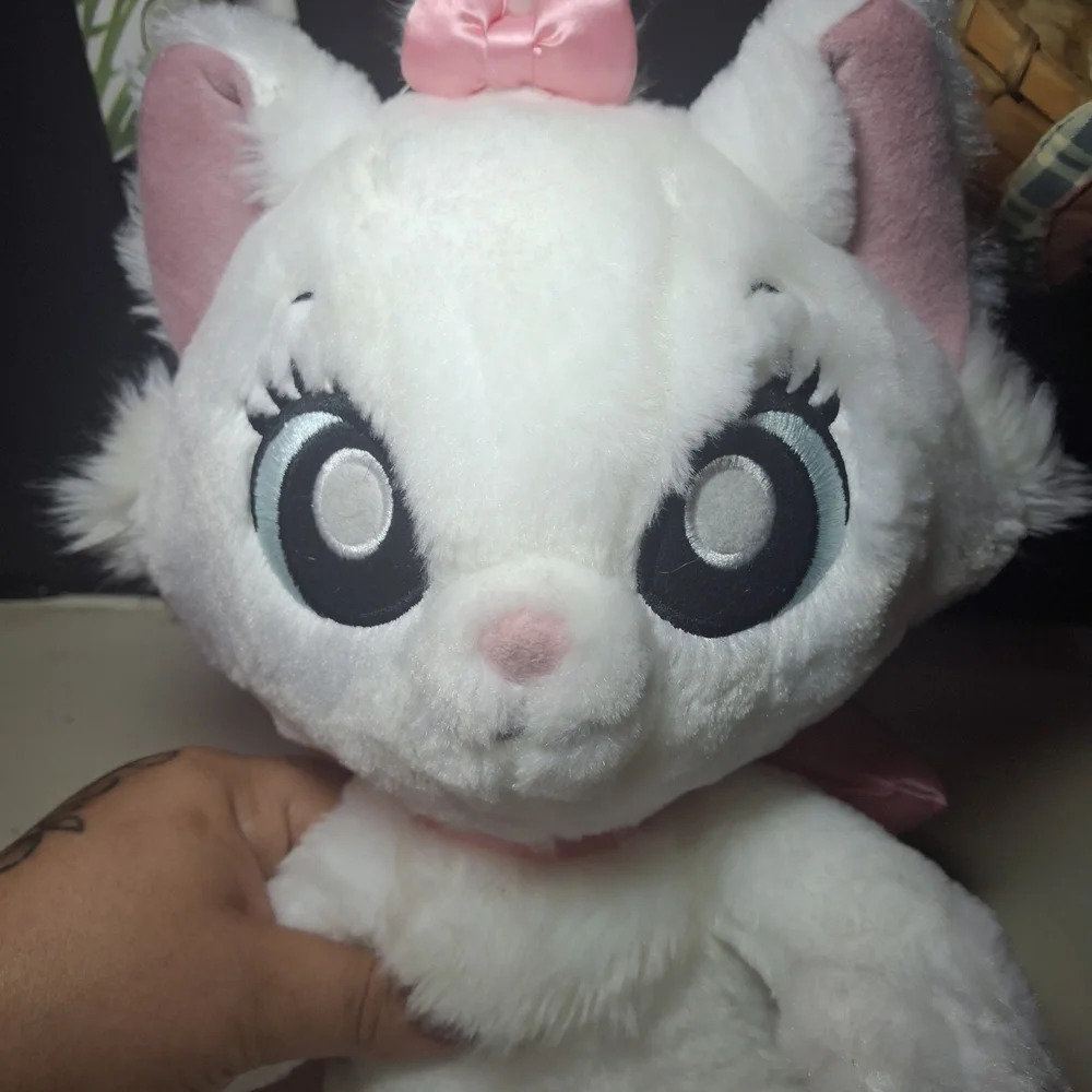 Plush White and Pink Cat‎ Toy - Soft Cuddly Pet Plush
